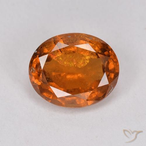 1.98ct 天然 ミディアムダークオレンジ ヘソナイトガーネット, 楕円形, VS-SI
