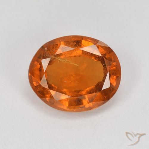 2.18ct 天然 ディープオレンジ ヘソナイトガーネット, 楕円形, VS-SI