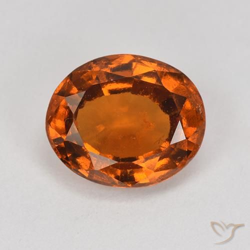 1.87ct 天然 ディープオレンジ ヘソナイトガーネット, 楕円形, VS