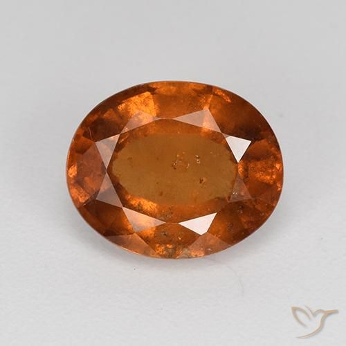 2.01ct 天然 赤みがかったオレンジ ヘソナイトガーネット, 楕円形, VS-SI
