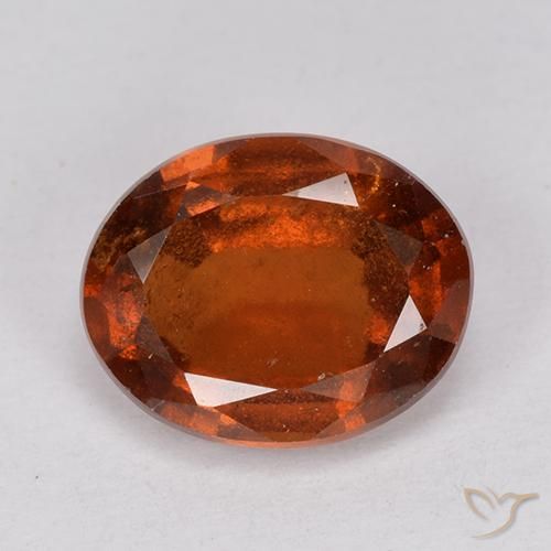 2.55ct 天然 ファイアオレンジ ヘソナイトガーネット, 楕円形, VS-SI