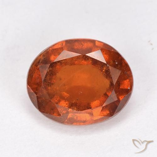 2.12ct 天然 ミディアムオレンジ ヘソナイトガーネット, 楕円形, VS-SI