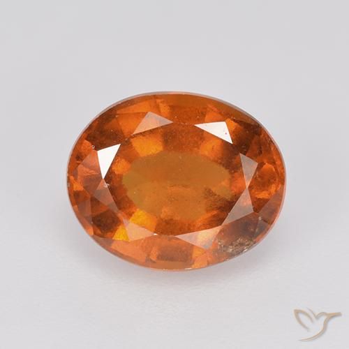 2.41ct 天然 ミディアムダークオレンジ ヘソナイトガーネット, 楕円形, VS-SI