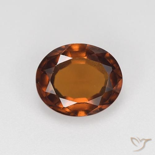 1.58ct 天然 赤みがかったオレンジ ヘソナイトガーネット, 楕円形, VVS-VS