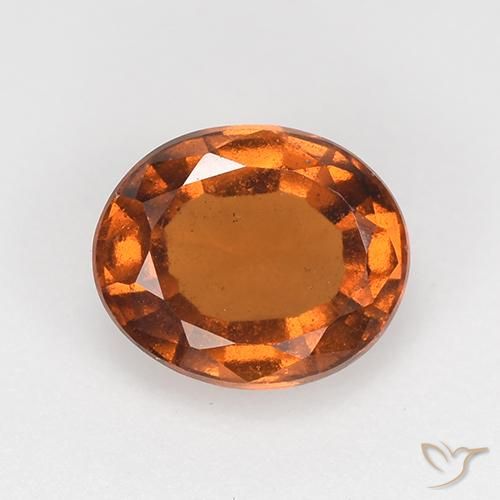 1.65ct 天然 ミディアムダークオレンジ ヘソナイトガーネット, 楕円形, VS