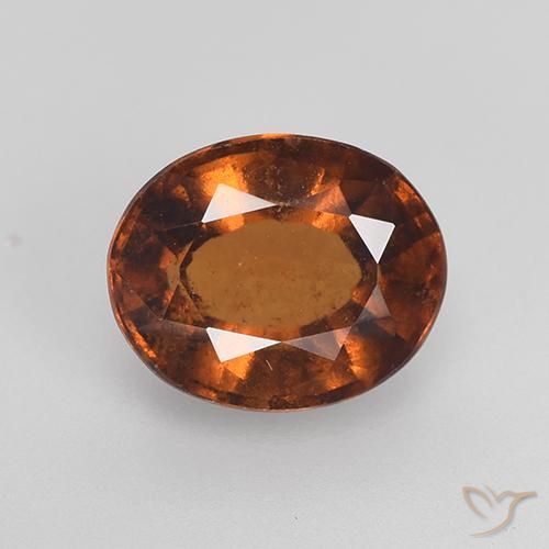 2.28ct 天然 オレンジがかったブラウン ヘソナイトガーネット, 楕円形, VS-SI