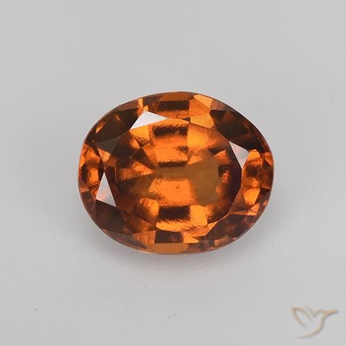 1.75ct 天然 ディープオレンジ ヘソナイトガーネット, 楕円形, VVS-VS