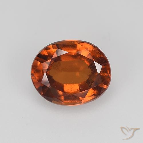 1.86ct 天然 アンバーオレンジ ヘソナイトガーネット, 楕円形, VVS-VS
