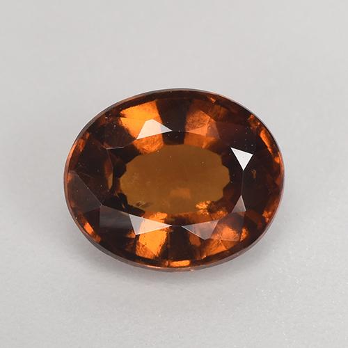 1.54カラットの天然ミディアムダークオレンジヘソナイトガーネット（7.7×6.3 mm・オーバルカット）