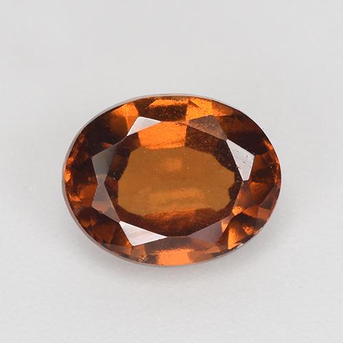 1.50カラットの天然ミディアムダークオレンジヘソナイトガーネット（7.7×6 mm・オーバルカット）