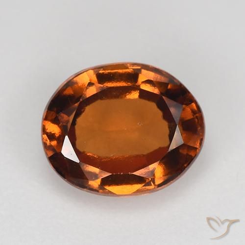 1.68ct 天然 アンバーオレンジ ヘソナイトガーネット, 楕円形, VS