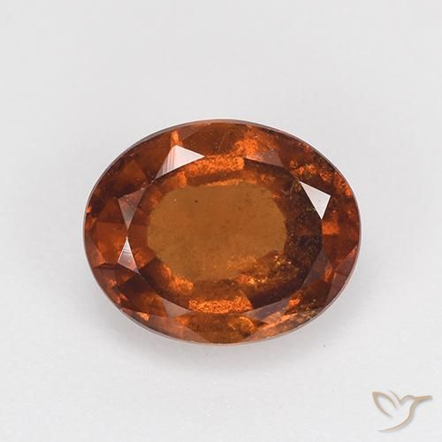 2.08ct 天然 アンバーオレンジ ヘソナイトガーネット, 楕円形, VS-SI