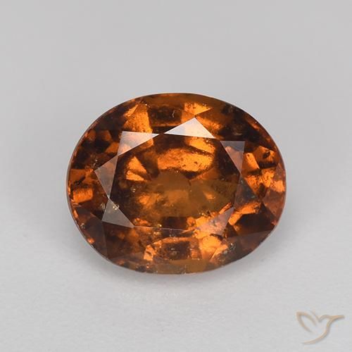 2.07ct 天然 アンバーオレンジ ヘソナイトガーネット, 楕円形, VS-SI