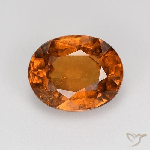 1.65ct 天然 アンバーオレンジ ヘソナイトガーネット, 楕円形, VS-SI