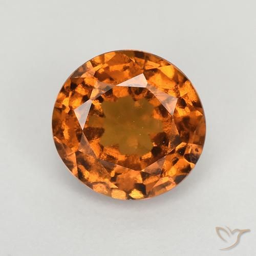 1.43ct 天然 ミディアムダークオレンジ ヘソナイトガーネット, ラウンド, VS