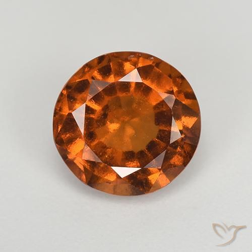 1.93ct 天然 ディープオレンジ ヘソナイトガーネット, ラウンド, VS