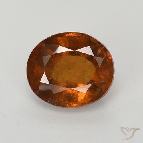 1.67ct 天然 ダークオレンジ ヘソナイトガーネット, 楕円形, VS-SI