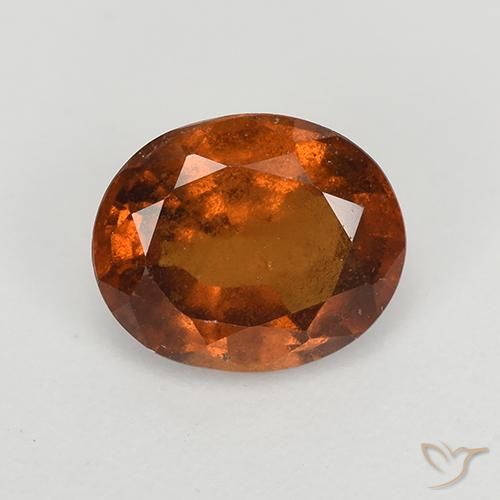1.57ct 天然 ダークオレンジ ヘソナイトガーネット, 楕円形, VS-SI