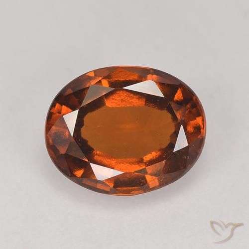 2.37ct 天然 アンバーオレンジ ヘソナイトガーネット, 楕円形, VS