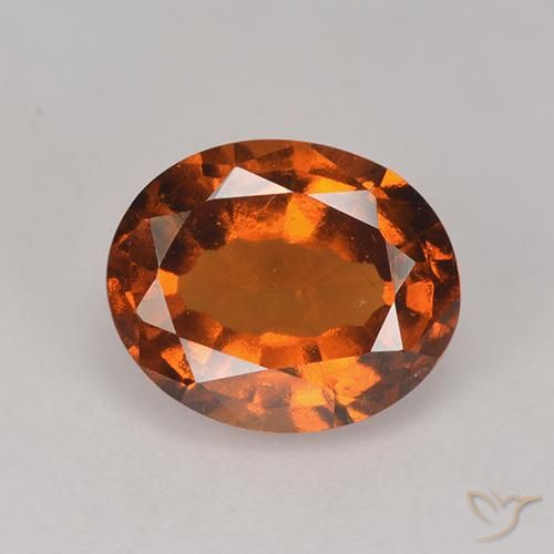 2.10ct 天然 アンバーオレンジ ヘソナイトガーネット, 楕円形, VS