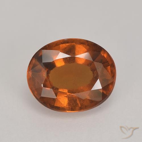 2.45ct 天然 ミディアムダークオレンジ ヘソナイトガーネット, 楕円形, VS
