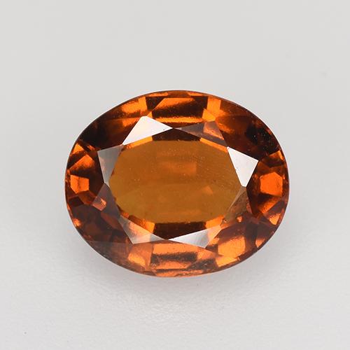 2.47カラットの天然ディープオレンジヘソナイトガーネット（8.8×7.3 mm・オーバルカット）