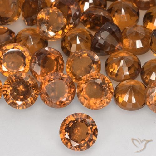 1.27ct 天然 ディープオレンジ ヘソナイトガーネット, ラウンド, VS-SI