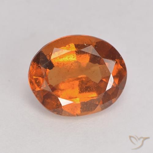 1.68ct 天然 ミディアムダークオレンジ ヘソナイトガーネット, 楕円形, VS-SI