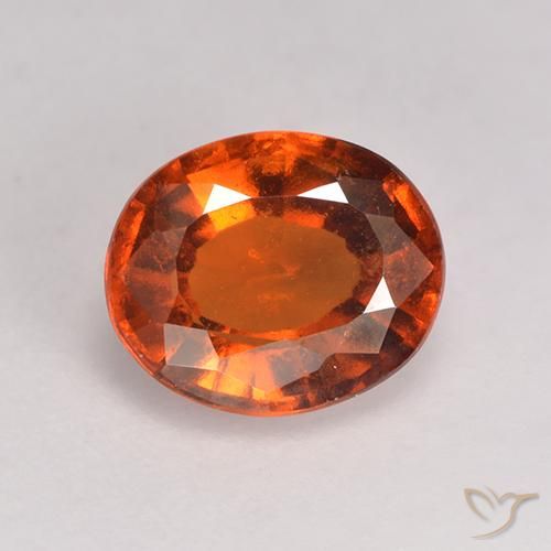 1.71ct 天然 赤みがかったオレンジ ヘソナイトガーネット, 楕円形, VS-SI