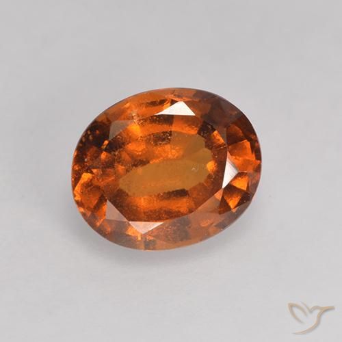 1.37ct 天然 ディープオレンジ ヘソナイトガーネット, 楕円形, VS