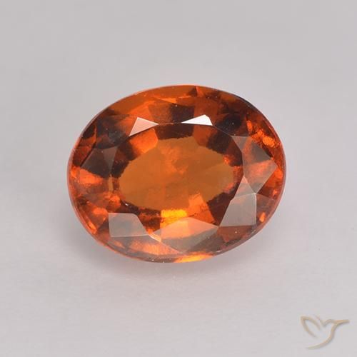 1.66ct 天然 ダークオレンジ ヘソナイトガーネット, 楕円形, VS