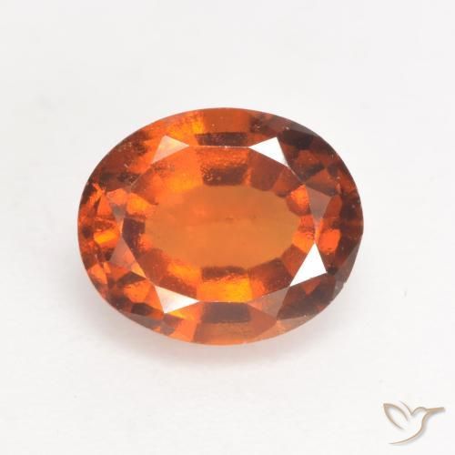 2.05ct 天然 ミディアムダークオレンジ ヘソナイトガーネット, 楕円形, VS