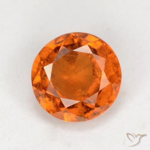 1.43ct 天然 ディープオレンジ ヘソナイトガーネット, ラウンド, VS-SI