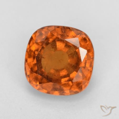 2.08ct 天然 ミディアムオレンジ ヘソナイトガーネット, クッション, VS-SI