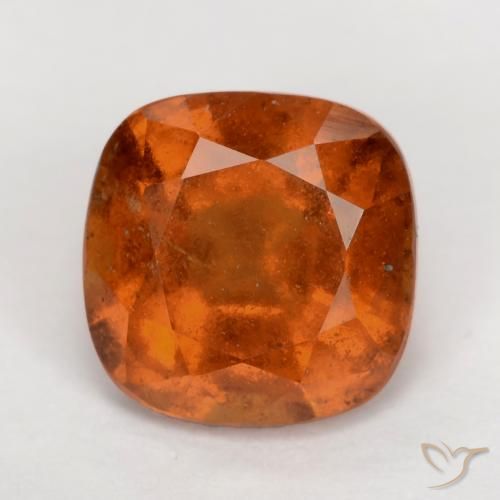 2.04ct 天然 赤みがかったオレンジ ヘソナイトガーネット, クッション, VS-SI