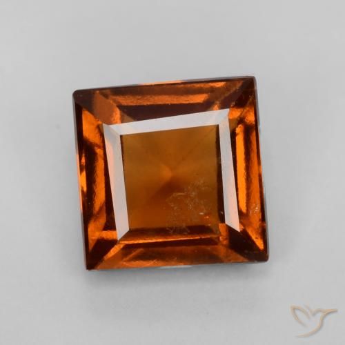 1.24ct 天然 アンバーオレンジ ヘソナイトガーネット, 四角形, VS-SI
