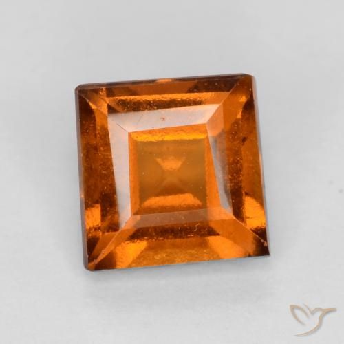 1.12ct 天然 ミディアムダークオレンジ ヘソナイトガーネット, 四角形, VS