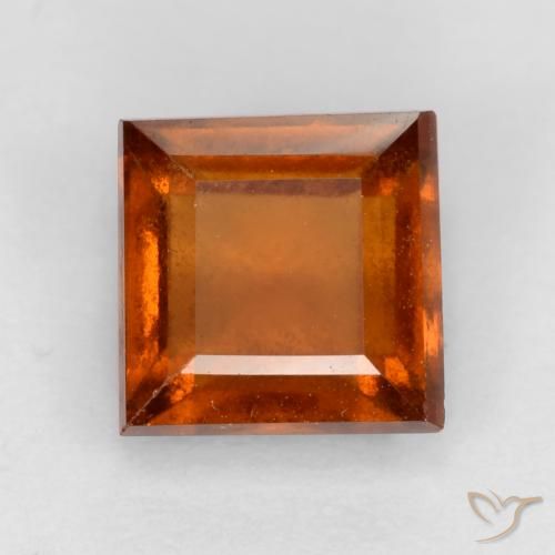 1.41ct 天然 アンバーオレンジ ヘソナイトガーネット, 四角形, VS-SI