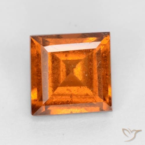 1.17ct 天然 ミディアムダークオレンジ ヘソナイトガーネット, 四角形, VS-SI