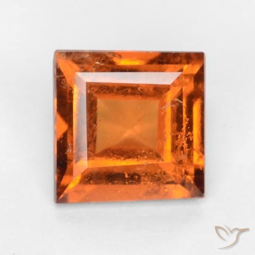 1.19ct 天然 ミディアムダークオレンジ ヘソナイトガーネット, 四角形, VS-SI
