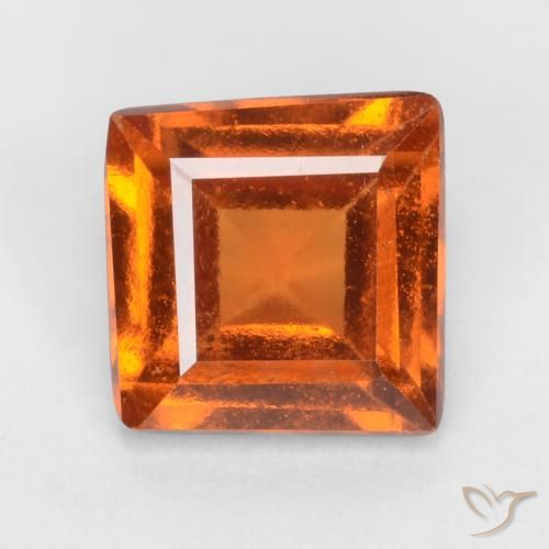 1.42ct 天然 ディープオレンジ ヘソナイトガーネット, 四角形, VS