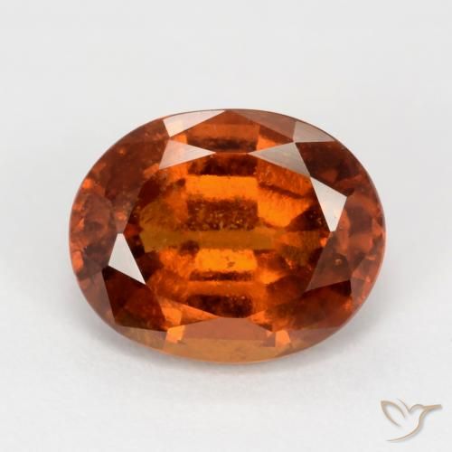 2.89ct 天然 赤みがかったオレンジ ヘソナイトガーネット, 楕円形, VS-SI
