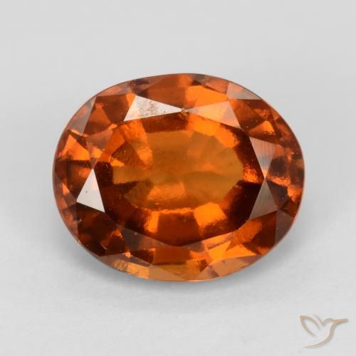2.22ct 天然 ミディアムダークオレンジ ヘソナイトガーネット, 楕円形, VS