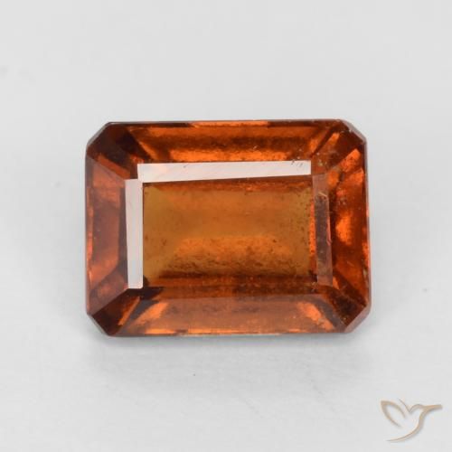 2.06ct 天然 ミディアムダークオレンジ ヘソナイトガーネット, エメラルドカット, VS-SI