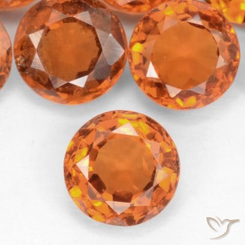 1.11ct 天然 ミディアムダークオレンジ ヘソナイトガーネット, ラウンド, SI-I1