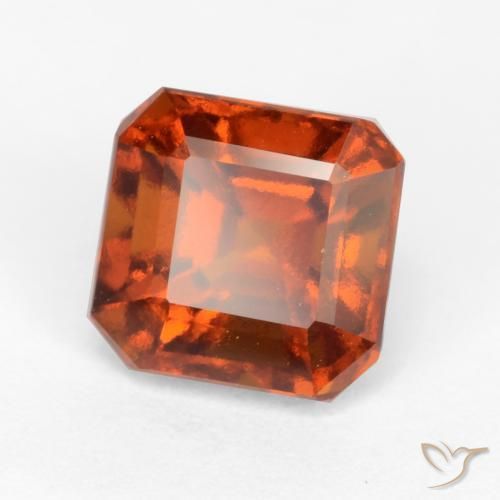 1.98ct 天然 ディープオレンジ ヘソナイトガーネット, エメラルドカット, VVS-VS