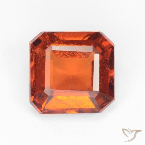 1.95ct 天然 ミディアムオレンジ ヘソナイトガーネット, エメラルドカット, VS-SI