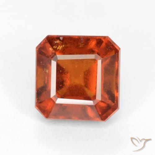 2.47ct 天然 アンバーオレンジ ヘソナイトガーネット, エメラルドカット, VS-SI