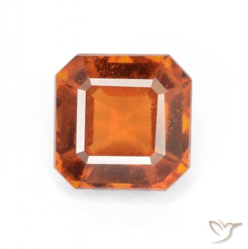 2.30ct 天然 ディープオレンジ ヘソナイトガーネット, エメラルドカット, VS