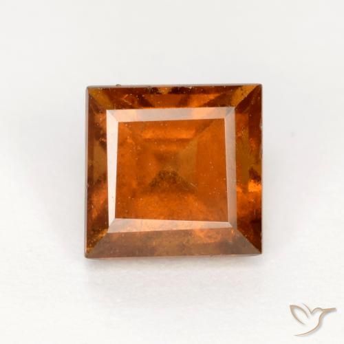 1.57ct 天然 ディープオレンジ ヘソナイトガーネット, 四角形, SI